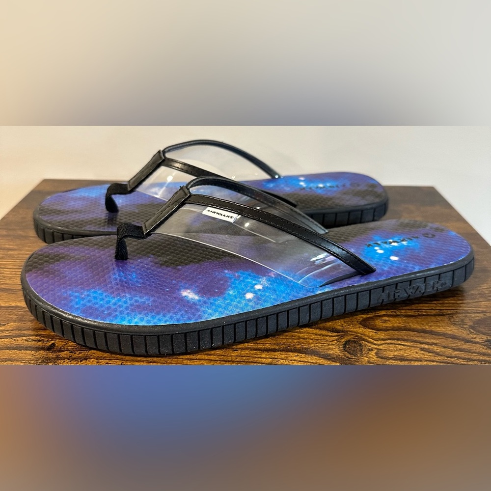 Airwalk Women’s Deck298 Black/Clear Flip Flops NWT Various Sizes